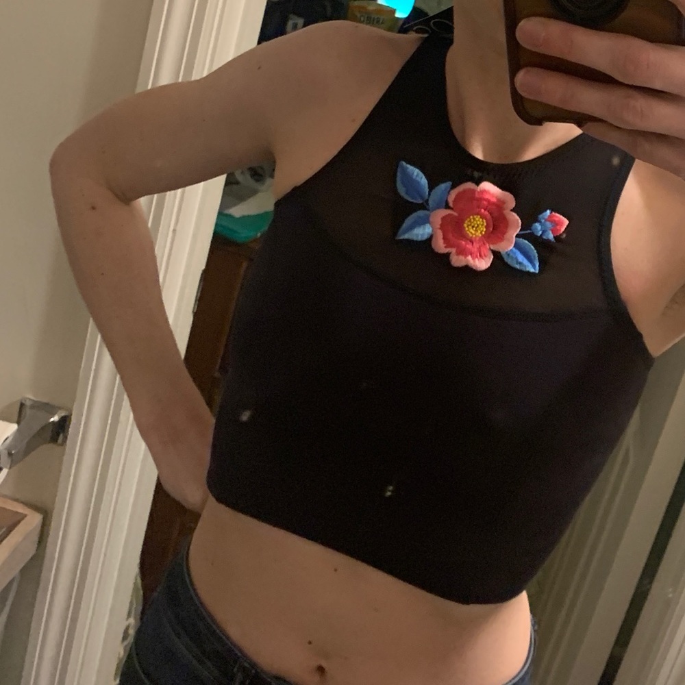 Cynthia Rowley Scuba Crop Swim Suit Top - Picture 7 of 7